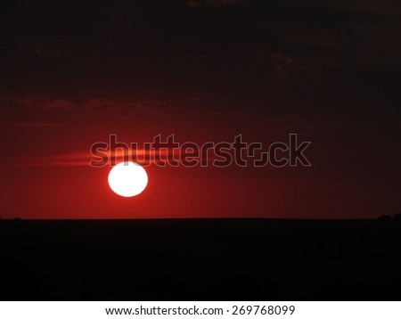 Red Sunset on the Great Plains
