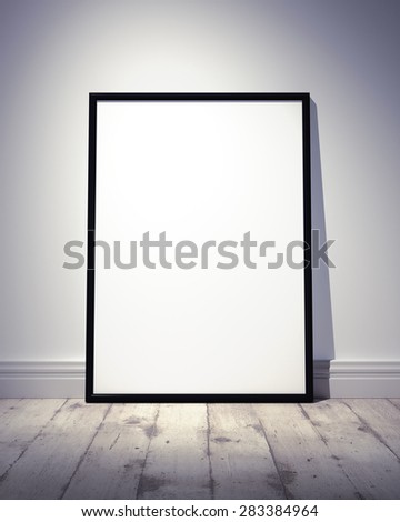 Poster photography or art presentation empty frame mock up - render - Stock Image