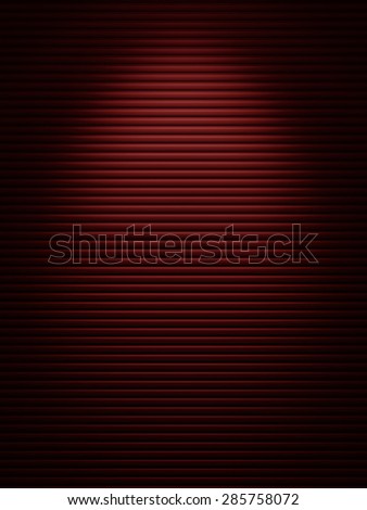 Spotlight on red striped wall/sheet - concept render illustration