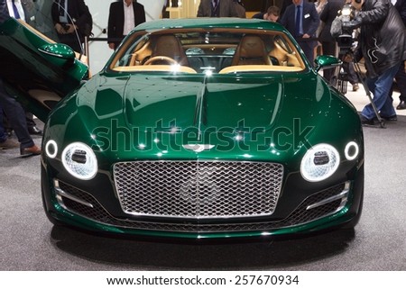2015 Bentley EXP 10 Speed 6 Concept presented  the 85th International Geneva Motor Show on March 3, 2015 in Palexpo, Geneva, Switzerland