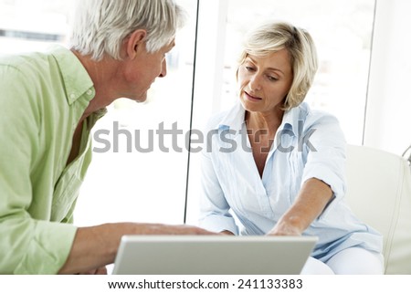 Senior couple using computer