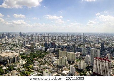 Landscape of  Bangkok city from baiyoke II tower  on 3 July 2014 BANGKOK THAILAND. Bangkok is the capital city of Thailand. It is known in Thai as Krung Thep. july 3, 2014 in Bangkok, Thailand