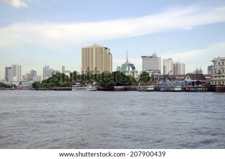 BANGKOK - July 3: Chao Phraya River, Chao Phraya River  is a major river in Thailand, with its low alluvial plain forming the centre of the country.on  july 3, 2014 in Bangkok, Thailand