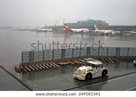 Narita, Japan - 28 January 2015 :Rainy day at Narita Airport,  formerly and originally known as New Tokyo International Airport, is the primary international airport serving the Tokyo Area of Japan.