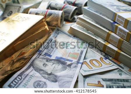 Money & Gold Stock Photo