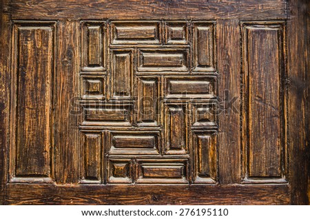 Wooden vintage islamic door