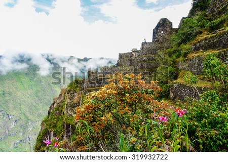 Machu Picchu, One of the New Seven Wonders of the World in Peru, UNESCO announced it to be the World Heritage Site in 1983. View from Huayna Picchu Mountain
