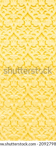 Yellow concrete pattern wall background, SE Asia Style