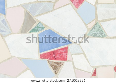 Broken tiles random color and pattern wall texture background