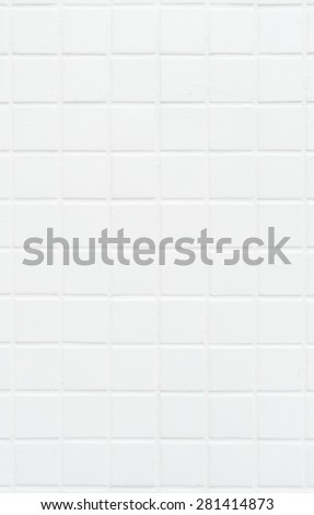 Square old tile wall painted white color background texture, portrait