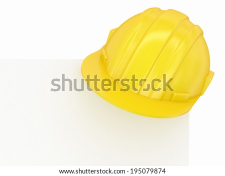 Construction Hard Hat on top corner