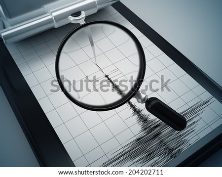 Magnifying Glass and earthquake measure