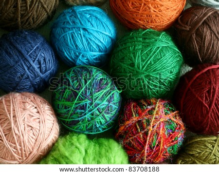 colorful balls from wool - background