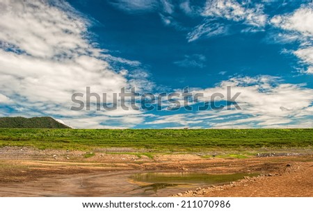 empty land and blue sky