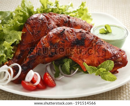 Tandoori Chicken , Indian spicy food