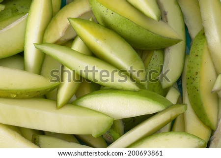 Raw Mango pickle ingredients, India