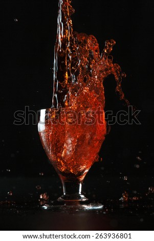 Wine pour with splash