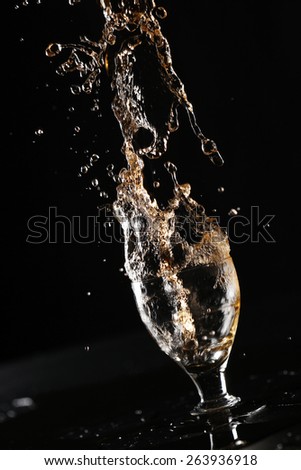 Wine pour with splash