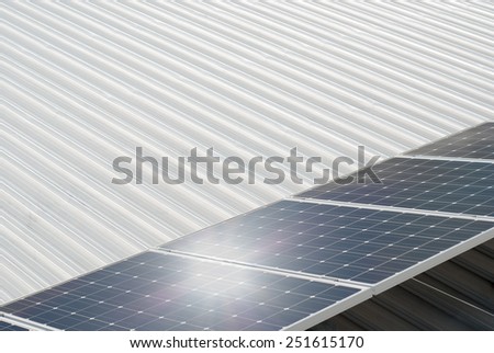 Photovoltaic system installed on a metal industrial roof