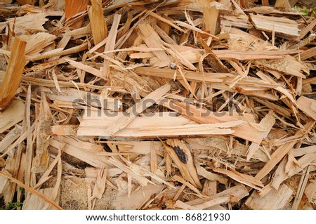 Wood-chips Close-up of a wood-chip stack