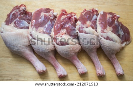 Duck legs raw for baking