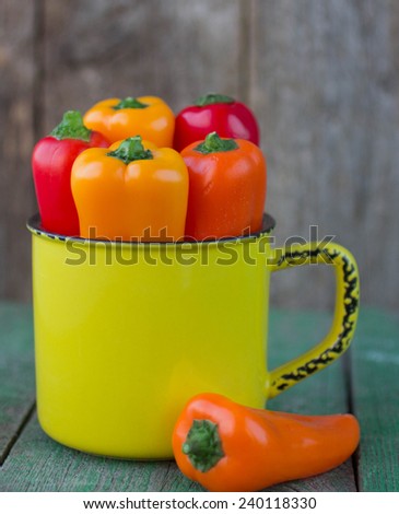 colorful bell peppers - red, yellow and orange