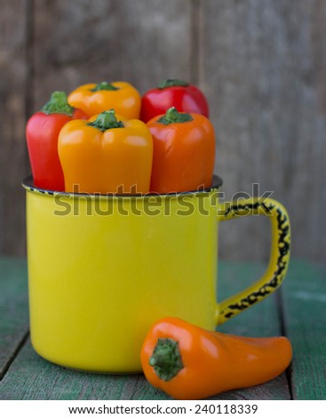 colorful bell peppers - red, yellow and orange