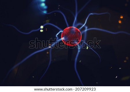 Plasma ElectrostaticWave, colorful waves in magnetic orb, abstract background