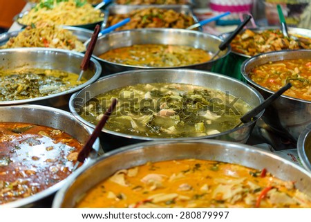 Thai cuisine in market,Thailand