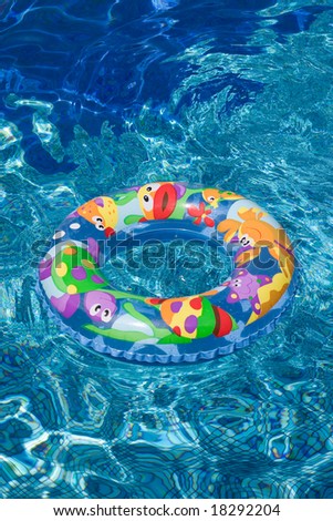 Rubber swimming ring in water