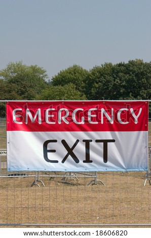 Emergency Exit sign on outdoor event