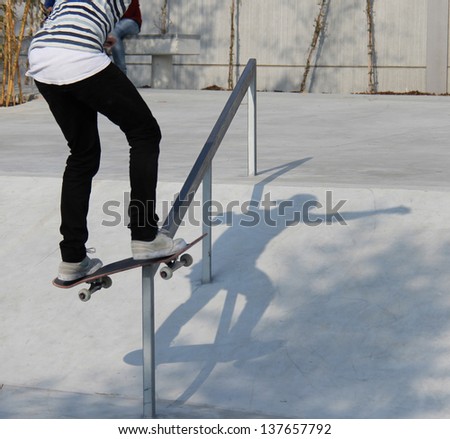 skater on slide