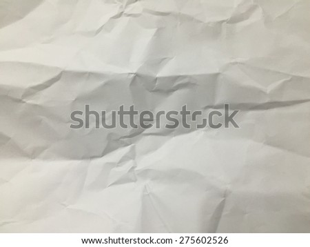 White crumpled paper texture background:wrinkle of paper backdrop.