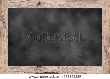 old vintage wooden frame chalk board background textures ,blackboard concept