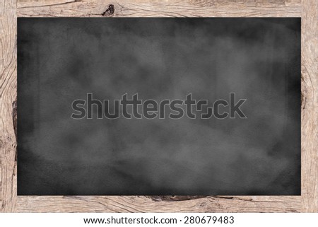 chalk board background textures with old vintage wooden frame ,blackboard concept