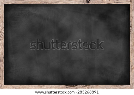 chalk board background textures with old vintage wooden frame ,blackboard concept