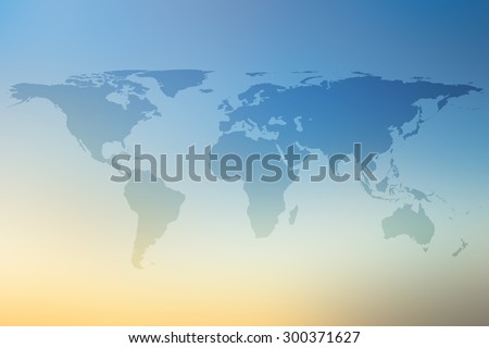 World map on beautiful colorful blurred backgrounds