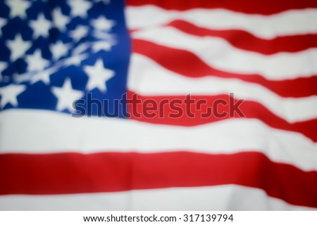 abstract vintage blurred crumpled retro american flag with vignette backgrounds : blur crumpled and creased fabric of American flag with backgrounds.independence day.patriotic concept.citizenship day