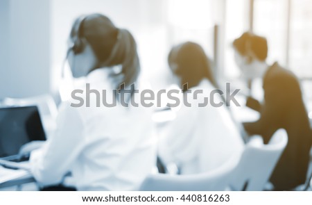 customer support service:blur officer working in headquarter center office room:staff training job career:blurry asian employee develop searching concept:worker learning studying:color effect filter.