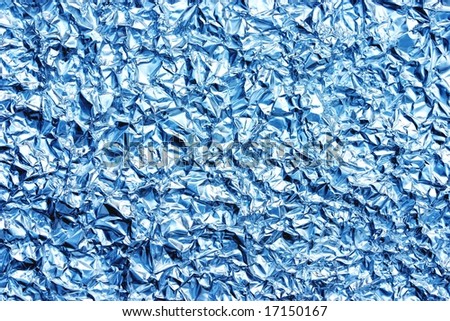 sheet of shiny blue tin foil