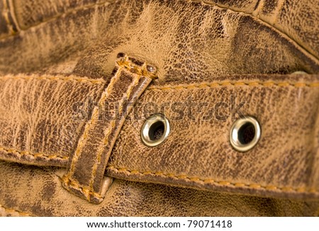 Brown leather strap closeup showing detail and texture
