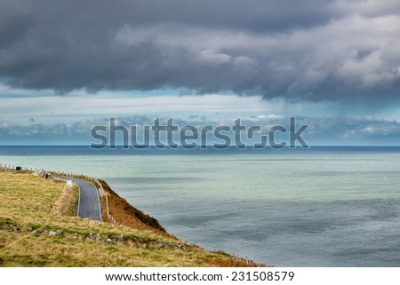 Rocky coast in Landudno , England, UK