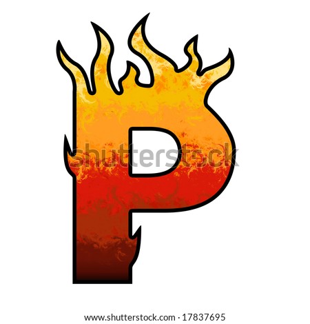stock photo Flames Alphabet Letter P