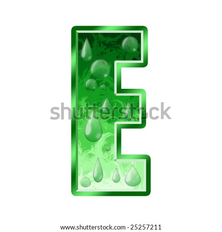 letter e. Fresh Green Letter E