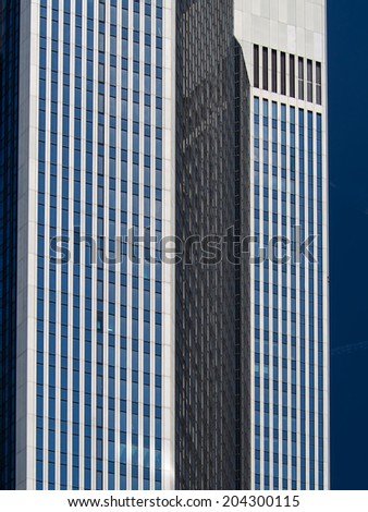 Architectural structures of an office building in Frankfurt, Germany Office building in one of the most fascinating financial areas of Europe