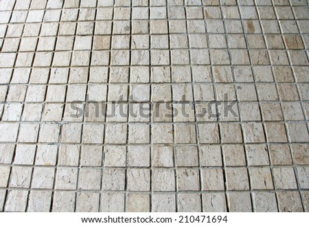 Perspective of concrete tile brick pavement road floor
