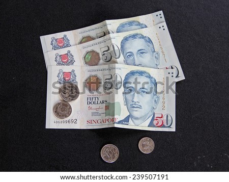 Singapore money Notes and Coins