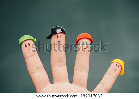 Funny fingers with smiley faces