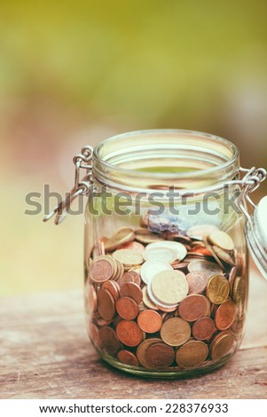 Saving money jar