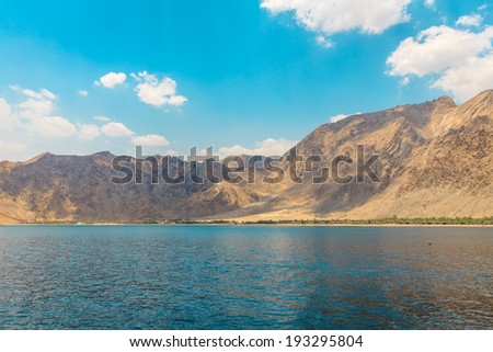 Indian Ocean, mountains, boats, skyline, horizon